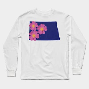 North Dakota Wild Prairie Rose Long Sleeve T-Shirt